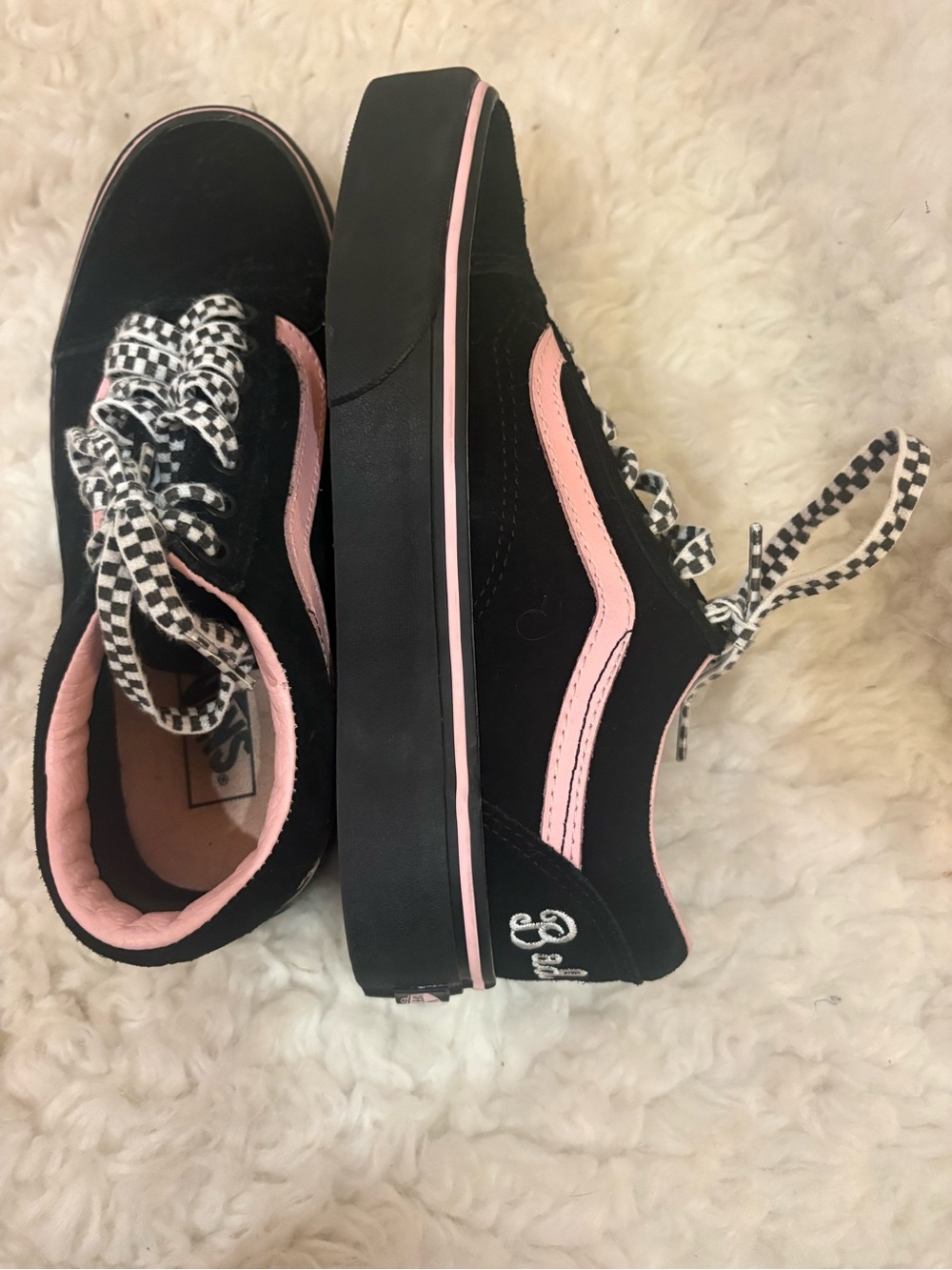 Vans Black and Pink Lazy Oaf 2018 collab shoes